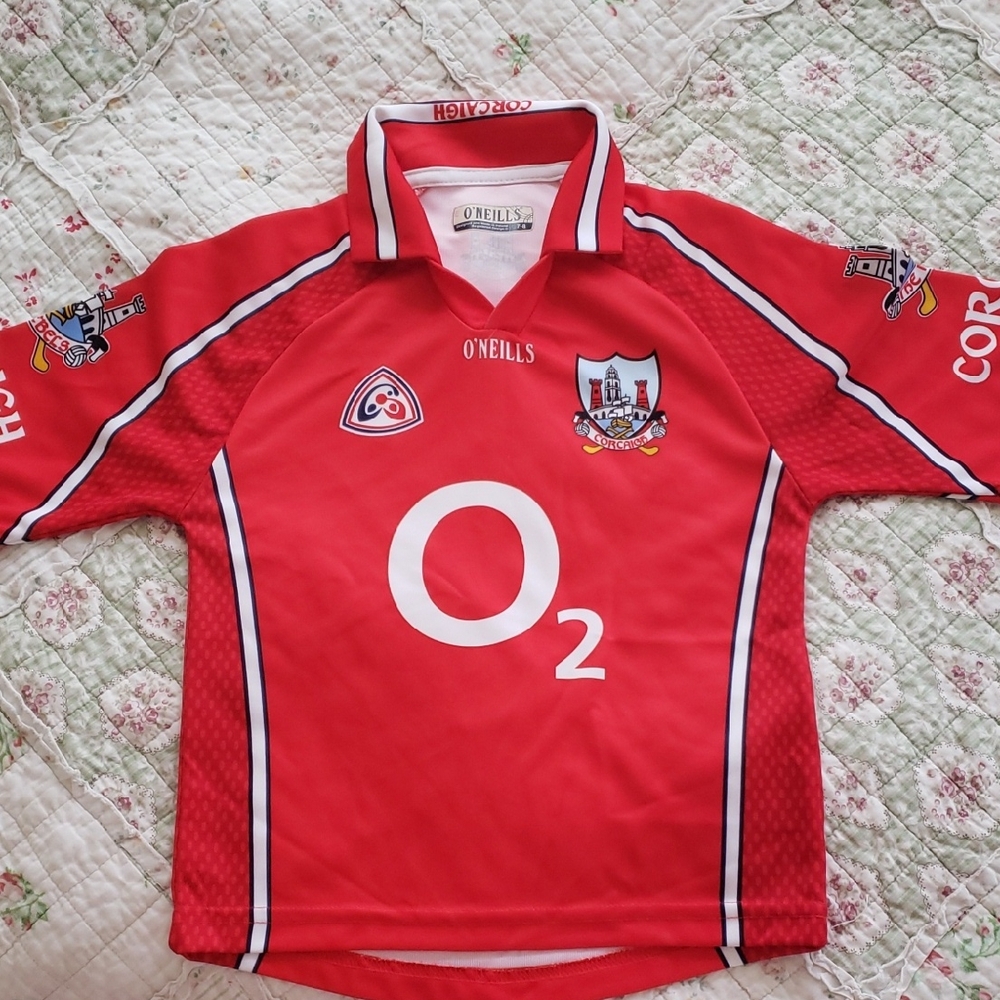 O'Neill County Cork Red GAA Sports Jersey, size 7-8